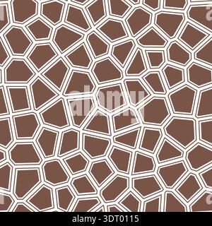 Voronoi tessellation seamless pattern. Abstract geometric shapes create an irregular polygonal network. Stock Vector
