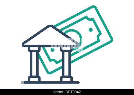 Direct deposit icon. Line icon style. Icon related to bank. Finance elements vector illustration Stock Vector