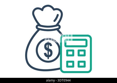 Budget icon. Line icon style. Icon related to bank. Finance elements vector illustration Stock Vector