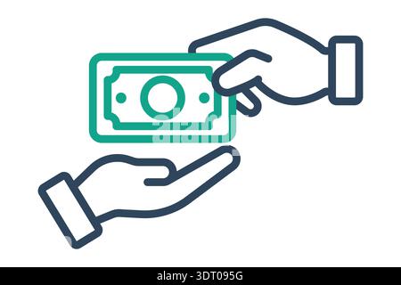 Transaction icon. Line icon style. Icon related to bank. Payment elements vector illustration Stock Vector