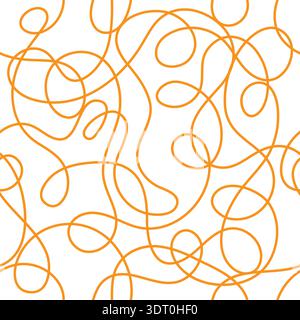 Background of intertwined lines. Long, sinuous pasta. Doodle template for cover, poster, banner, packaging, interior. The idea of creative design Stock Vector