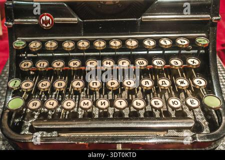 Old vintage typewriter key board Stock Photo
