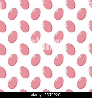 Glossy Pink Oval Pattern Seamless Stock Vector