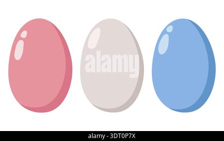 Glossy Pastel Eggs Easter Design Stock Vector