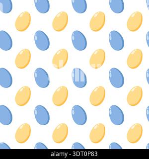 Yellow Blue Oval Pattern Seamless Stock Vector