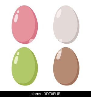 Glossy Colorful Eggs Grid Easter Design Stock Vector