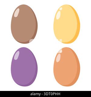 Glossy Colorful Eggs Grid Easter Design Stock Vector