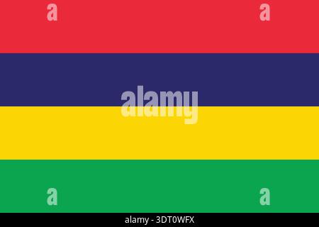 Mauritius national flag flat vector illustration. suitable for editorial and educational use. Stock Vector