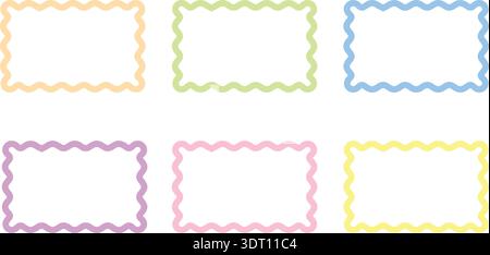 Set of jagged rectangular vector borders with zigzag edges for graphic design templates. Stock Vector