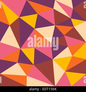 Seamless geometric background of colorful triangles. Template for covers, invitations, packaging and creative ideas Stock Vector
