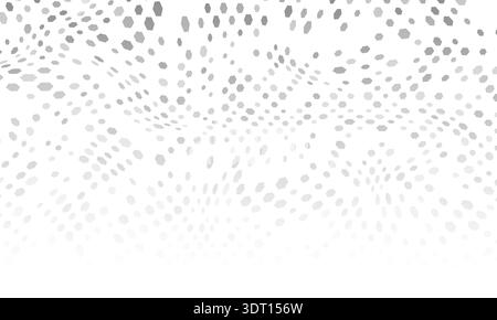 Abstract geometric banner with deformed hexagons of different sizes. Grayscale gradient background Stock Vector