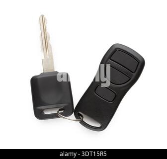 Collection of Keys for a Car With Remote Control Device Attached and Metal Key Ring Stock Photo
