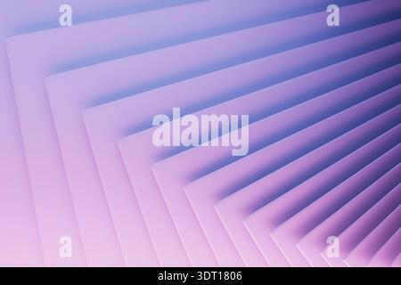 Lilac pink gradient abstract geometric background, striped pattern. Gentle violet stack in minimalist design, fading into hazy ambiance. For branding Stock Photo