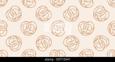 Beautiful sweet buns seamless pattern. Background with engraved sweet pastries. Print for bakery packaging and design. Vector graphics Stock Vector