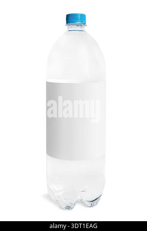 Plastic blank bottle of water isolated on white background Stock Photo