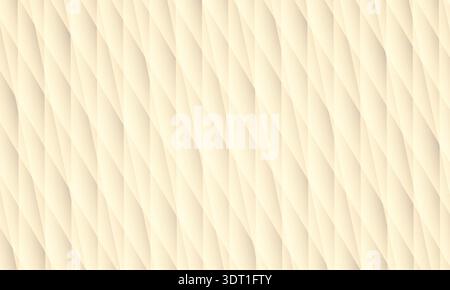 Cream woven diagonal pattern abstract background, soft curved ridges create subtle sculpted relief, warm neutral palette, elegant minimalist surface Stock Vector