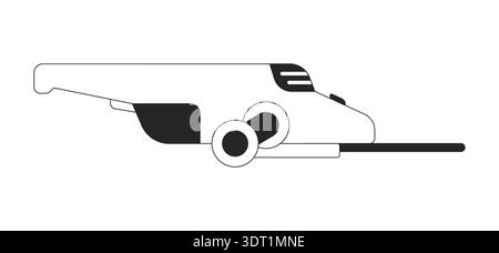 Electric angle grinder 2D line object Stock Vector