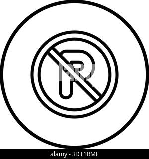 No parking Vector Icon Design Illustration Stock Vector