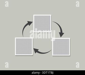 Photo frame collage with workflow cycle workflow cycle, showing a process or workflow concept Stock Vector