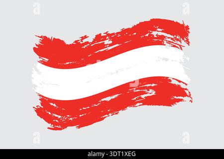 Austria flag with dry brush style for republic day and independence day greeting Stock Vector