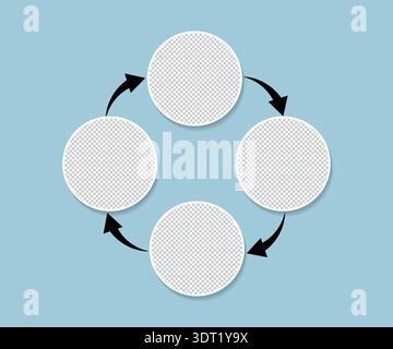 Photo frame collage with workflow cycle workflow cycle, showing a process or workflow concept Stock Vector