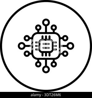 Microprocessor Vector Icon Design Illustration Stock Vector