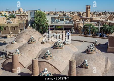 Kashan, Iran - October 17, 2016: Domes on a roof of Sultan Amir Ahmad historic bathhouse in Kashan city Stock Photo
