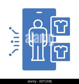 Virtual try on color flat icon for digital and print projects.  Minimal clean icons for apps and websites. Modern simple icons for UI UX and branding Stock Vector