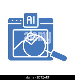 Visual search color flat icon for digital and print projects.  Minimal clean icons for apps and websites. Modern simple icons for UI UX and branding Stock Vector