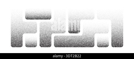 Grainy dot shape set with stipple gradient effects. Textured backgrounds featuring noise and abstract dotwork elements for contemporary graphic design Stock Vector