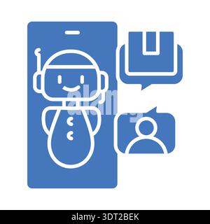 AI chatbots color flat icon for digital and print projects.  Minimal clean icons for apps and websites. Modern simple icons for UI UX and branding Stock Vector