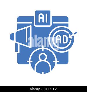 Smart ad targeting color flat icon for digital and print projects.  Minimal clean icons for apps and websites. Modern simple icons for UI UX and brand Stock Vector