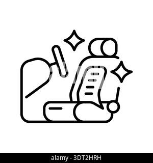 Car interior black line icon for digital and print projects. PFAS product. Minimal clean icons for apps and websites. Modern simple icons for UI UX an Stock Vector