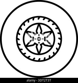 Wheel Vector Icon Design Illustration Stock Vector