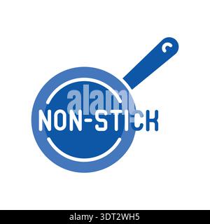 Non stick cookware color flat icon for digital and print projects. PFAS product. Minimal clean icons for apps and websites. Modern simple icons for UI Stock Vector