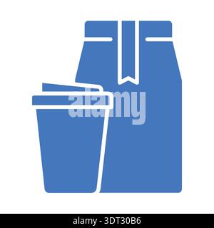 Paper cups takeout containers color flat icon for digital and print projects. PFAS product. Minimal clean icons for apps and websites. Modern simple i Stock Vector
