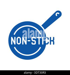 Non stick cookware color flat icon for digital and print projects. PFAS product. Minimal clean icons for apps and websites. Modern simple icons for UI Stock Vector