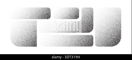 Dotted gradient backgrounds with grainy texture effects. Abstract stipple patterns featuring dots and noise for modern design projects and creative Stock Vector