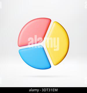 3d cartoon colorful pie chart diagram Stock Vector