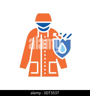 Waterproof clothing color flat icon for digital and print projects. PFAS product. Minimal clean icons for apps and websites. Modern simple icons for U Stock Vector