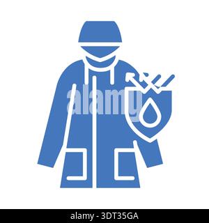 Waterproof clothing color flat icon for digital and print projects. PFAS product. Minimal clean icons for apps and websites. Modern simple icons for U Stock Vector