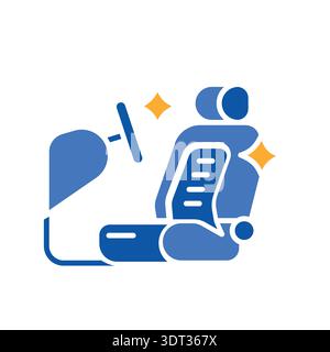 Car interior color flat icon for digital and print projects. PFAS product. Minimal clean icons for apps and websites. Modern simple icons for UI UX an Stock Vector