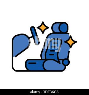 Car interior color flat icon for digital and print projects. PFAS product. Minimal clean icons for apps and websites. Modern simple icons for UI UX an Stock Vector