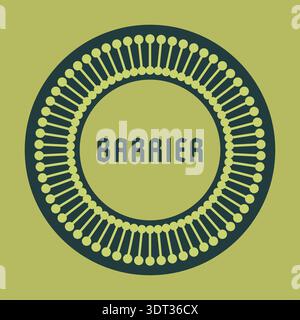Circular seal with barrier text and radiating circuit like spokes forming a protective ring Stock Vector