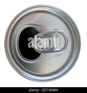 directly above view of open soda can Stock Photo