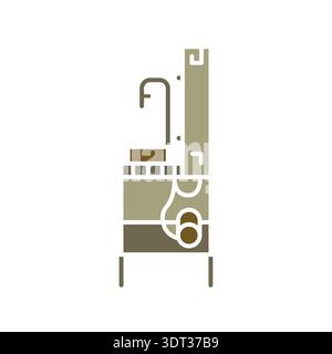 olive filling color flat icon. Vector isolated element. Editable stroke. Stock Vector