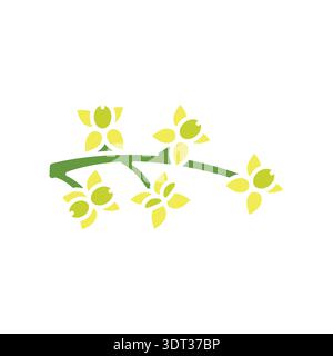 olive inflorescence color flat icon. Vector isolated element. Editable stroke. Stock Vector