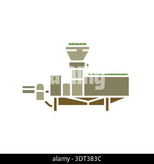 olive crushing color flat icon. Vector isolated element. Editable stroke. Stock Vector