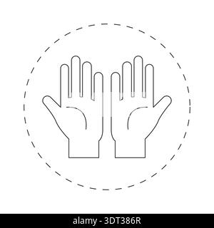 Minimalist Praying Hands Icon Vector for Dua Islamic Prayer and Spiritual Worship Concept Stock Vector