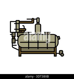 olive malaxation color flat icon. Vector isolated element. Editable stroke. Stock Vector